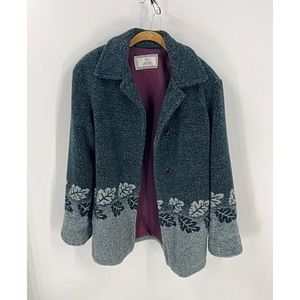 F.S. limited leaf print teddy coat M